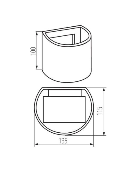 Applique extérieure ronde graphite Led intégré Reka - Kanlux Leluminaireled.com