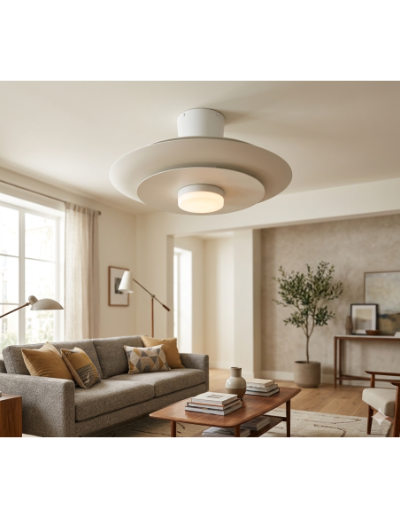 Ventilateur plafond Diam. 50 cm 20W 2520 LM 3000K / 5000K Blanc- Mantra - Kyoto