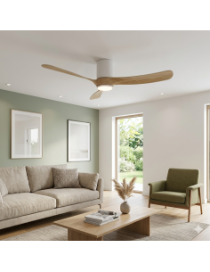 Ventilateur Led Diam. 132 cm 19 W 2660 LM Blanc et Bois - Mantra - Nemo II L 2