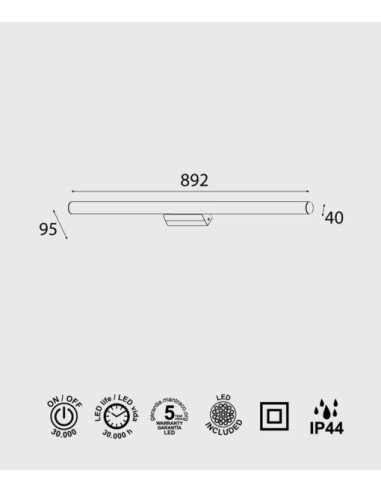 Applique LED Antiga Mantra installée au-dessus miroir design élégant