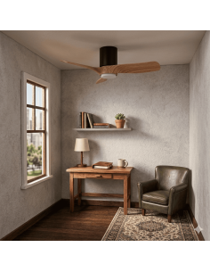 Ventilateur Diam. 72 cm 15 W 2100 LM 3000/5000K Noir et Bois - Mantra - Nemo II XS 2