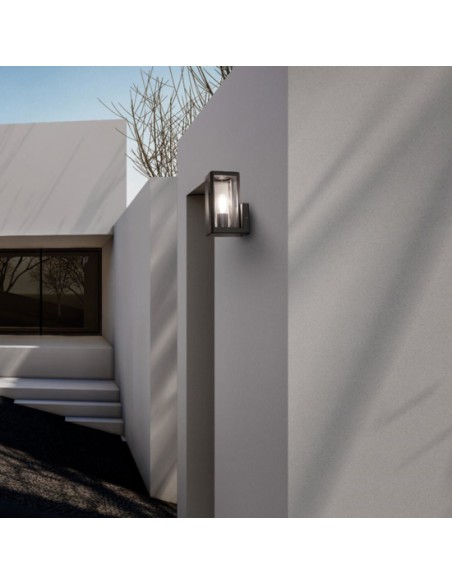 Détail applique murale extérieure NEVADA Mantra gris douille E27 IP65
