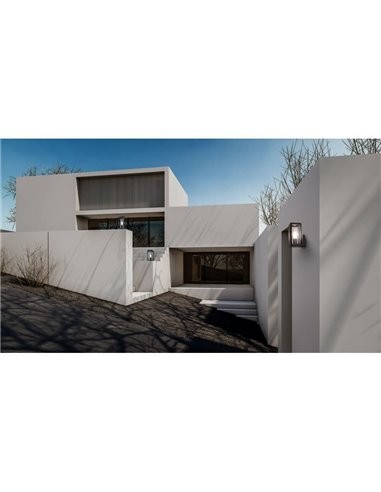 Détail applique murale extérieure NEVADA Mantra noir douille E27 IP65 aluminium