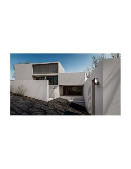 Détail applique murale extérieure NEVADA Mantra noir douille E27 IP65 aluminium