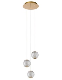 Suspension Led Diam. 25cm Dimmable 3 x4,7W 2700K Or mat - Lucide - Cintra