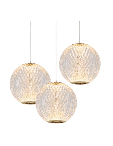 Suspension Led Diam. 25cm Dimmable 3 x4,7W 2700K Or mat - Lucide - Cintra
