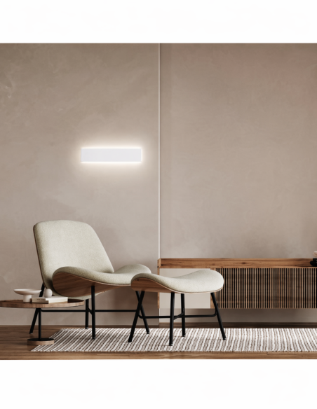 Détail applique murale NELSON Mantra LED 1300 lumens CCT blanc aluminium