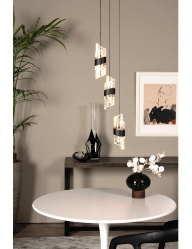 Suspension Diam. 25 cm LED 3x8W 2700K 600LM Noir - Lucide - Kligande
