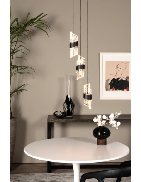 Suspension Diam. 25 cm LED 3x8W 2700K 600LM Noir - Lucide - Kligande
