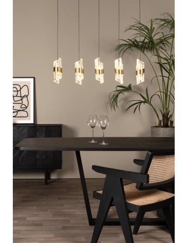 Suspension LED 5 x 7.8W 2700K 620 LM Or mat/ laiton - Lucide - Kligande