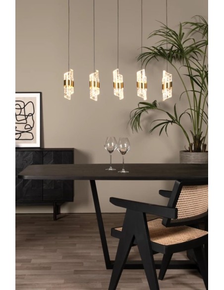 Suspension LED 5 x 7.8W 2700K 620 LM Or mat/ laiton - Lucide - Kligande