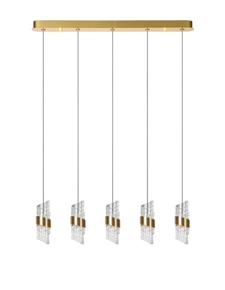 Suspension LED 5 x 7.8W 2700K 620 LM Or mat/ laiton - Lucide - Kligande