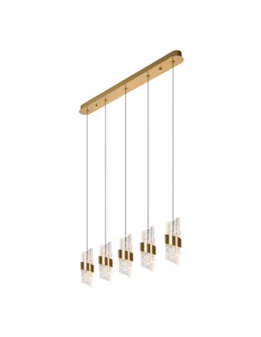 Suspension LED 5 x 7.8W 2700K 620 LM Or mat/ laiton - Lucide - Kligande
