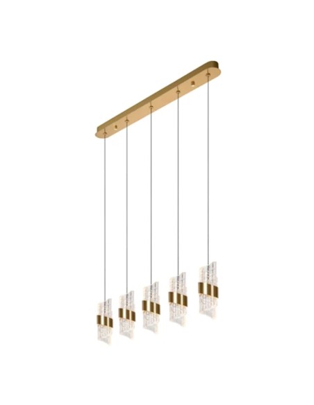 Suspension LED 5 x 7.8W 2700K 620 LM Or mat/ laiton - Lucide - Kligande