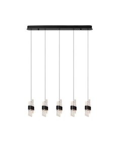 Suspension LED 5 x 7.8W 2700K 620 LM Métal Noir  - Lucide - Kligande