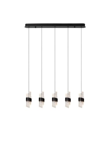 Suspension LED 5 x 7.8W 2700K 620 LM Métal Noir  - Lucide - Kligande