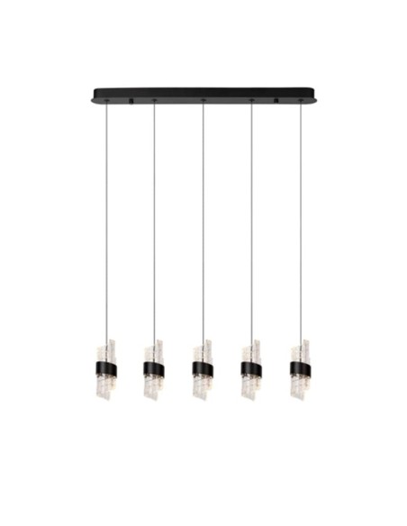 Suspension LED 5 x 7.8W 2700K 620 LM Métal Noir  - Lucide - Kligande