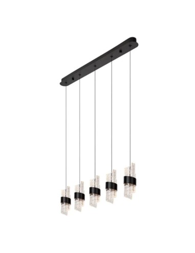 Suspension LED 5 x 7.8W 2700K 620 LM Métal Noir  - Lucide - Kligande