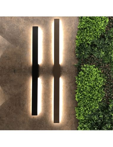 Applique murale extérieure Mantra Lotus extra fine corten architecture