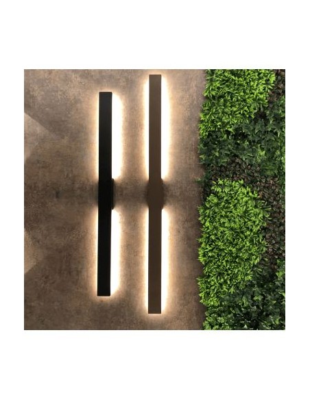 Applique murale extérieure Mantra Lotus extra fine corten architecture