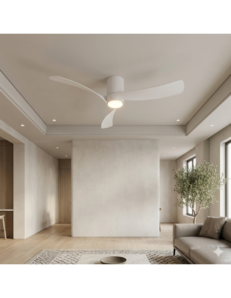 Ventilateur plafond Diam. 122 cm 24 W 3200LM 3000/5000K Blanc - Nemo M