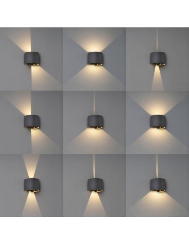 Éclairage extérieur LED 3000K applique murale compacte Mantra Davos gris diffusion homogène IP54