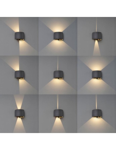 Éclairage extérieur LED 3000K applique murale compacte Mantra Davos gris diffusion homogène IP54