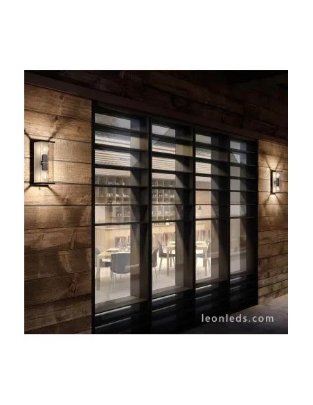 Éclairage extérieur moderne applique murale Mantra Meribel double ampoule E27 décorative