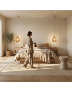 Suspension Led bois - Atelier Loupiote - Ambre 2
