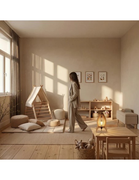 lampe a poser ariane - atelier loupiote bois clair