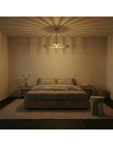 Suspension Led bois - Atelier Loupiote - Néo