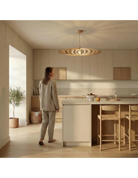 Suspension Led bois - Atelier Loupiote - Néo