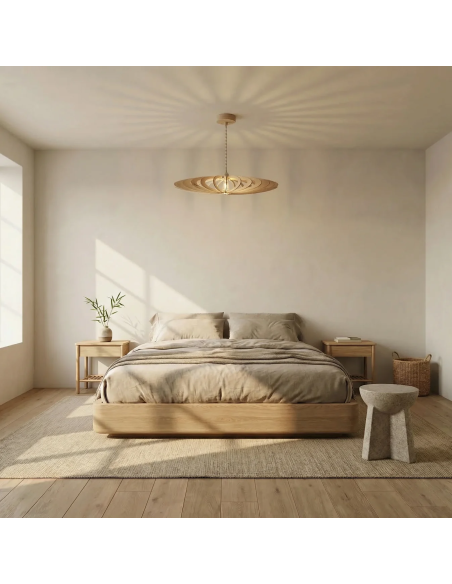 Suspension Led bois - Atelier Loupiote - Néo