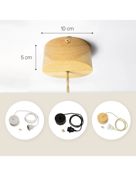Suspension Led bois intérieur | Atelier Loupiote