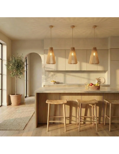 Suspension Led bois - Atelier Loupiote - Andromède
