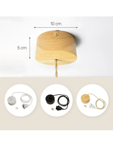 Suspension Led bois - Atelier Loupiote - Andromède