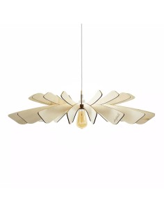 Suspension en bois teinté chêne Diam. 120 cm 1xE27 12 W - Atelier Loupiote - Aurora