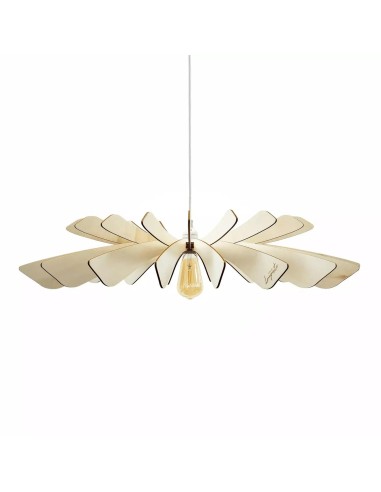 Suspension en bois teinté chêne Diam. 100 cm 1xE27 12 W - Atelier Loupiote - Aurora