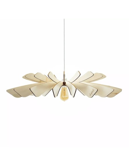 Suspension en bois teinté chêne Diam. 100 cm 1xE27 12 W - Atelier Loupiote - Aurora