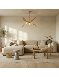Suspension Led bois 120 cm - Atelier Loupiote - Albatros 2