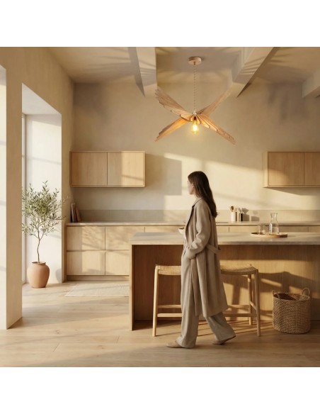Suspension teinté chêne 65 cm - Atelier Loupiote - Albatros
