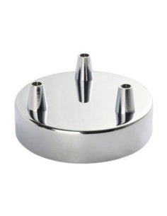 Rosace de plafond ronde métal chromé 3 sorties pour câble 6 mm - Girard-Sudron Leluminaireled.com