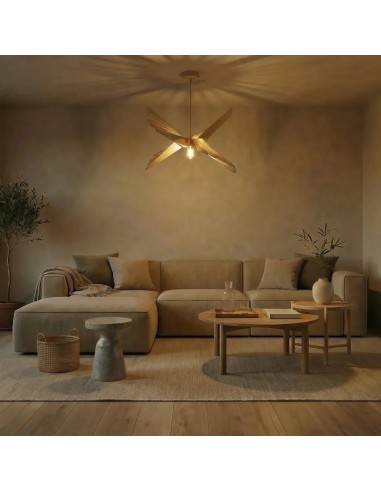 Suspension Led bois 65 cm - Atelier Loupiote - Albatros