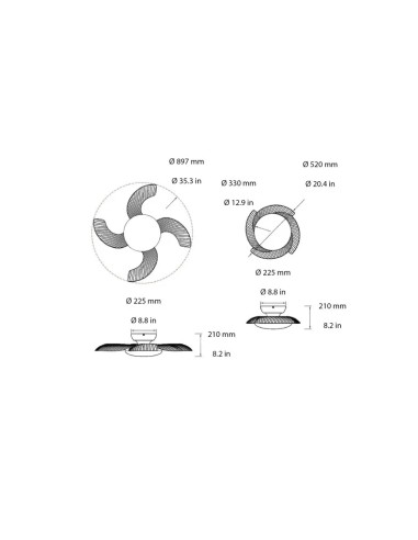Plafonnier ventilateur dimmable CCT intérieur | Trio