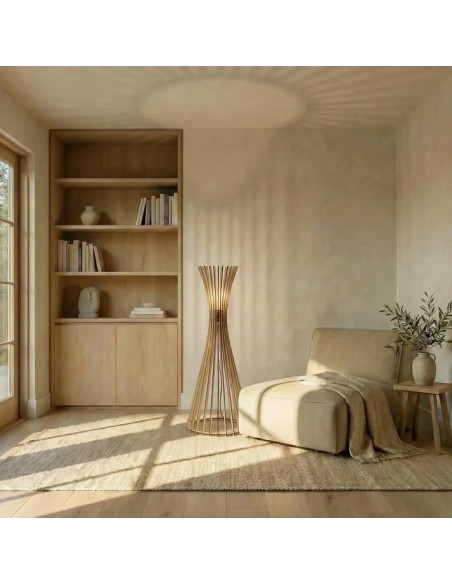 Lampadaire Led bois intérieur | Atelier Loupiote