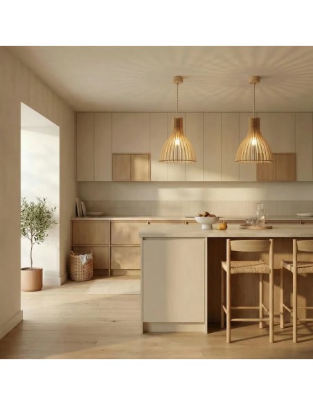 Suspension Led bois Ariel - Atelier Loupiote Leluminaireled.com