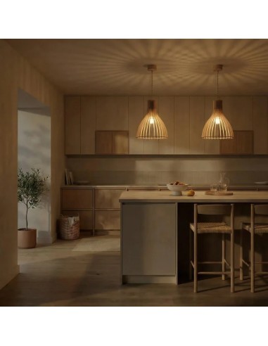 Suspension Led bois Ariel - Atelier Loupiote Leluminaireled.com