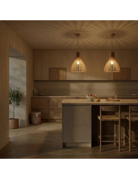 Suspension Led bois Ariel - Atelier Loupiote Leluminaireled.com