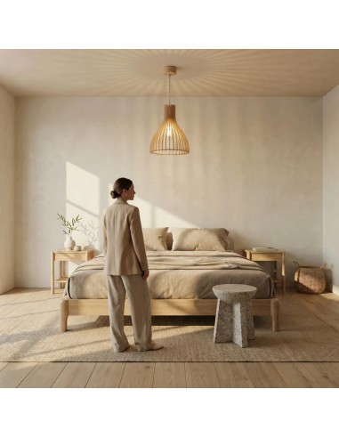 Suspension Led bois Ariel - Atelier Loupiote Leluminaireled.com