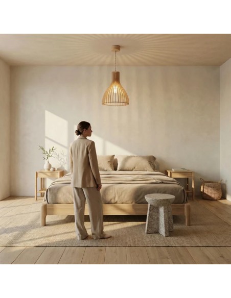 Suspension Led bois Ariel - Atelier Loupiote Leluminaireled.com